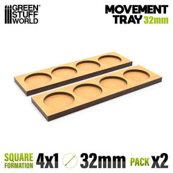32mm Round 4x1 Wargaming Movement Tray | Green Stuff World