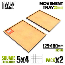 25mm Square 5x4 The Old World Movement Tray | Green Stuff World