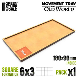 30mm Square 6x3 The Old World Movement Tray | Green Stuff World