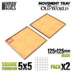 25mm Square 5x5 The Old World Movement Tray | Green Stuff World