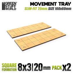 20mm Square 8x3 Slimfit The Old World Movement Tray | Green Stuff World