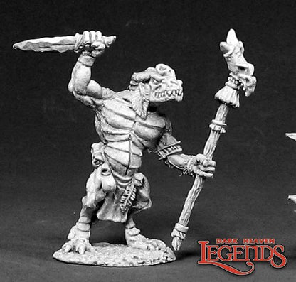 02392 Shaman Lizardman Sculpted by Ben Siens - reaper miniatures
