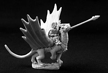 reaper miniatures Roderic Ambermead and Glitter, Halfling on Dragon 