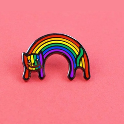 Rainbow Cat Enamel Pin Badge