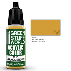 paint bottle of yellow brown paint. Arrakis Brown -Green Stuff World Acrylic Colour 