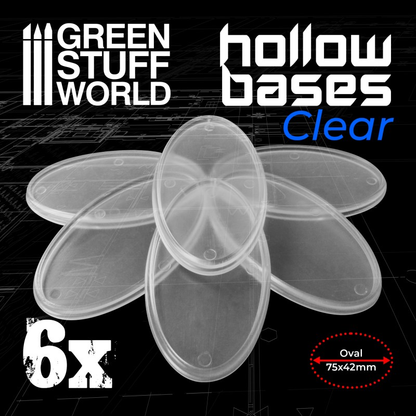 Transparent Hollow Plastic Bases - Oval 75x42mm - GSW