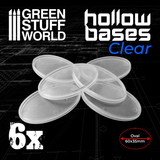 Transparent Hollow Plastic Bases - Oval 60x35mm - GSW
