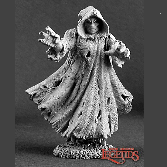 Reaper Miniatures dark heaven legends 02968: Phantom sculpted by Bob Olley, this ghostly miniature cloaked in tattered hooded attire with hands out stretched