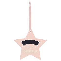 First Christmas Hanging Star Decorations - Pink