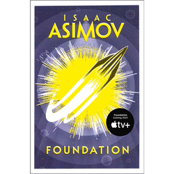 Foundation by Isaac Asimov, this paperback book is volume one of the Foundation trilogy.  