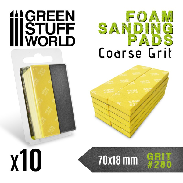 Coarse grit foam sanding pads number #280 by Green Stuff World