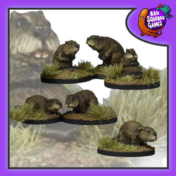 A set of 6 metal Beavers by Bad Squiddo,