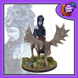 Bad Squiddo Games Metal Gaming Figure. Norse Witch on Moose by Bad Squiddo Games, this female witch is riding casually on her moose 