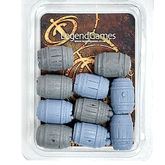 A set of resin barrels sculpted ...