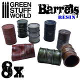 A set of resin oil barrels by Green Stuff World