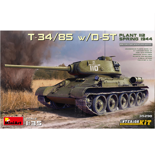 T-34/85 w/D-5T Interior Kit- box art 