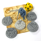  resin 32mm bases adorned with skulls and rocks by Legend Games 