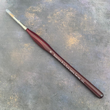 Rosemary & Co size 6 pure red sable brush has a wonderful matt burgundy handle with bulbus part