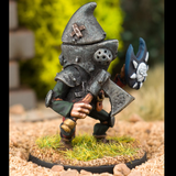 Sentinel Axe by Northumbrian Tin Solider from the Nightfolk sentinel range wears a battered helmet and carries a shield and axe