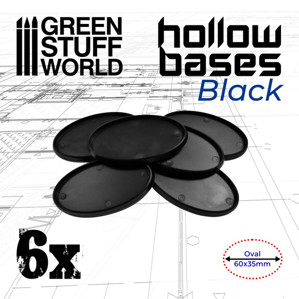 Hollow Plastic Bases - Oval 60x35mm - GSW