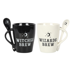 Witch & Wizard Mug & Spoon Set