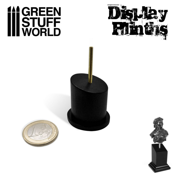 2.5cm Black Tapered Round Bust Plinth - Green Stuff World (30mm)