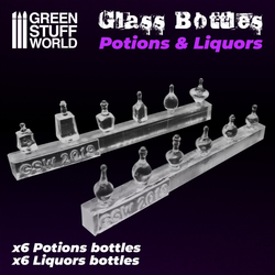 Transparent resin potion and liquor bottles by Green Stuff World