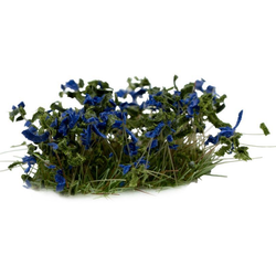 Tufts covered with dark blue petals and green leaves by Gamers Grass