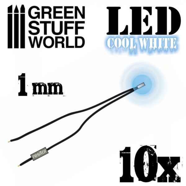 Cool White LED Lights - 1mm -1478- Green Stuff World