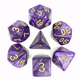 Pearl rich purple dice with gold...