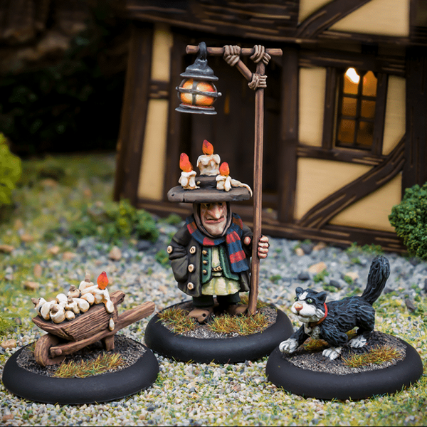 The Lamplighter by Northumbrian Tin Solider. This pack contains metal miniatures for your gaming table.