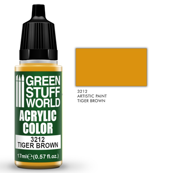 Paint bottle, orange brown paint. Tiger Brown -Green Stuff World Acrylic Colour