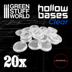 Hollow Transparent Plastic Bases - Round 25mm - GSW