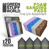 A assortment of fine grit foam sanding pads by Green Stuff World