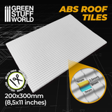 ABS Plasticard Roof Tiles Textured Sheet by Green Stuff World