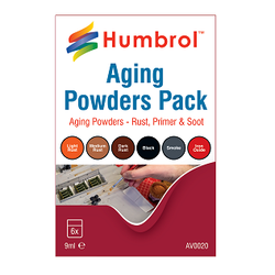 Aging Powders Pack- Humbrol - Rust, Primer & Soot