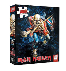 Iron Maiden The Trooper 1000 Piece Jigsaw Puzzle features the bands mascot clutching the Union flag in one hand and a sword in the other.
