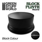 10cm Black Round Block Plinth - ...