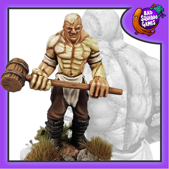 Edward Male Construct from Bad Squiddo Games carried a large hammer and wears trousers and boots