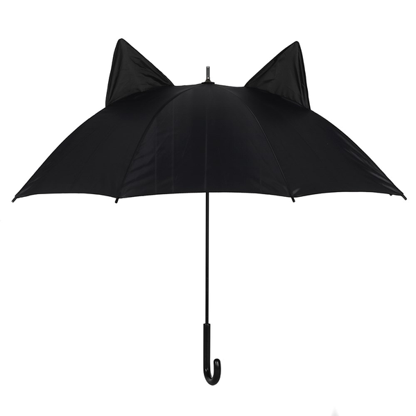 Black cat umbrella open