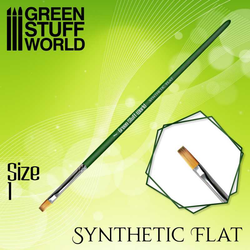 Green Stuff World Flat size 1 a synthetic brush from the Green Series 