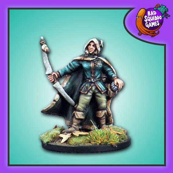 Bad Squiddo metal gaming miniature, With her hood up and bow in her hand she is training to be just as good or even better than the adult archers in her village. 