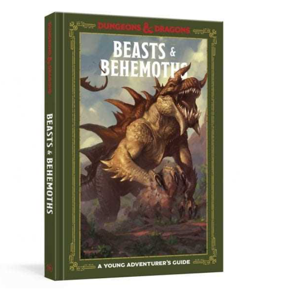 Beasts & Behemoths: A Young Adventurer's Guide. a green book with a large creature on the front
