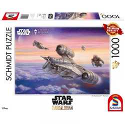 A must have for any Star Wars fan this 1000 piece jigsaw puzzle captures the image of the Mandalorian's spaceship against a sunset in true Thomas Kinkade style. 