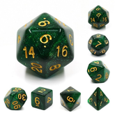 Mythic green galaxy RPG dice eme...