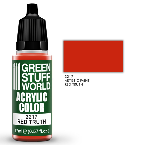 bottle of red paint. Red Truth -Green Stuff World Acrylic Colour