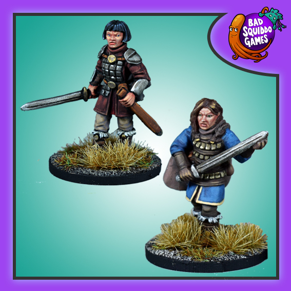 Female Mercenaries by Bad Squiddo Games carrying sword and dressed in armour