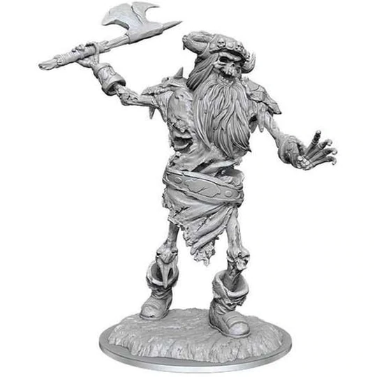 Frost Giant Skeleton unpainted miniature by Wizkids as part of their Wave 16 Nolzur's Marvelous Miniatures range for Dungeons and Dragons. A miniature representing the undead giant holding an axe above its head,