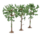 Gaugemaster Pine Trees for your scale model railway, dioramas and gaming tables, with a mid dark green foliage at the top and branches at the mid way point of the brown trunk to create a realistic pine tree look for your modelling needs. 