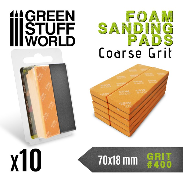 Coarse grit foam sanding pads number #400 by Green Stuff World,